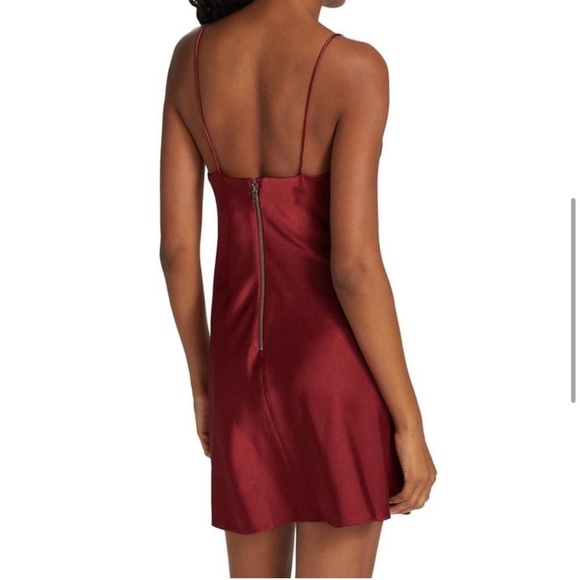 Alice + Olivia Harmony Rust Red Drapey Mini Slip dress size 6 - Picture 4 of 10